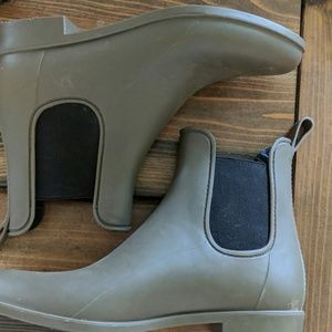 Olive ankle rainboots